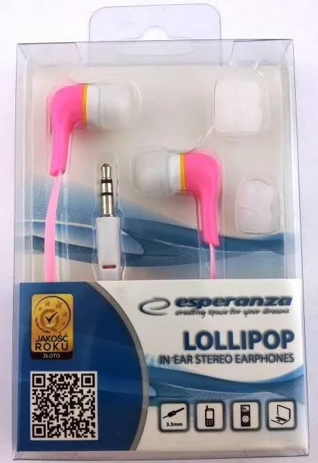 Kufje Esperanza EH146P, Mini Jack 3.5mm, 17Hz-21kHz, rozë - 2