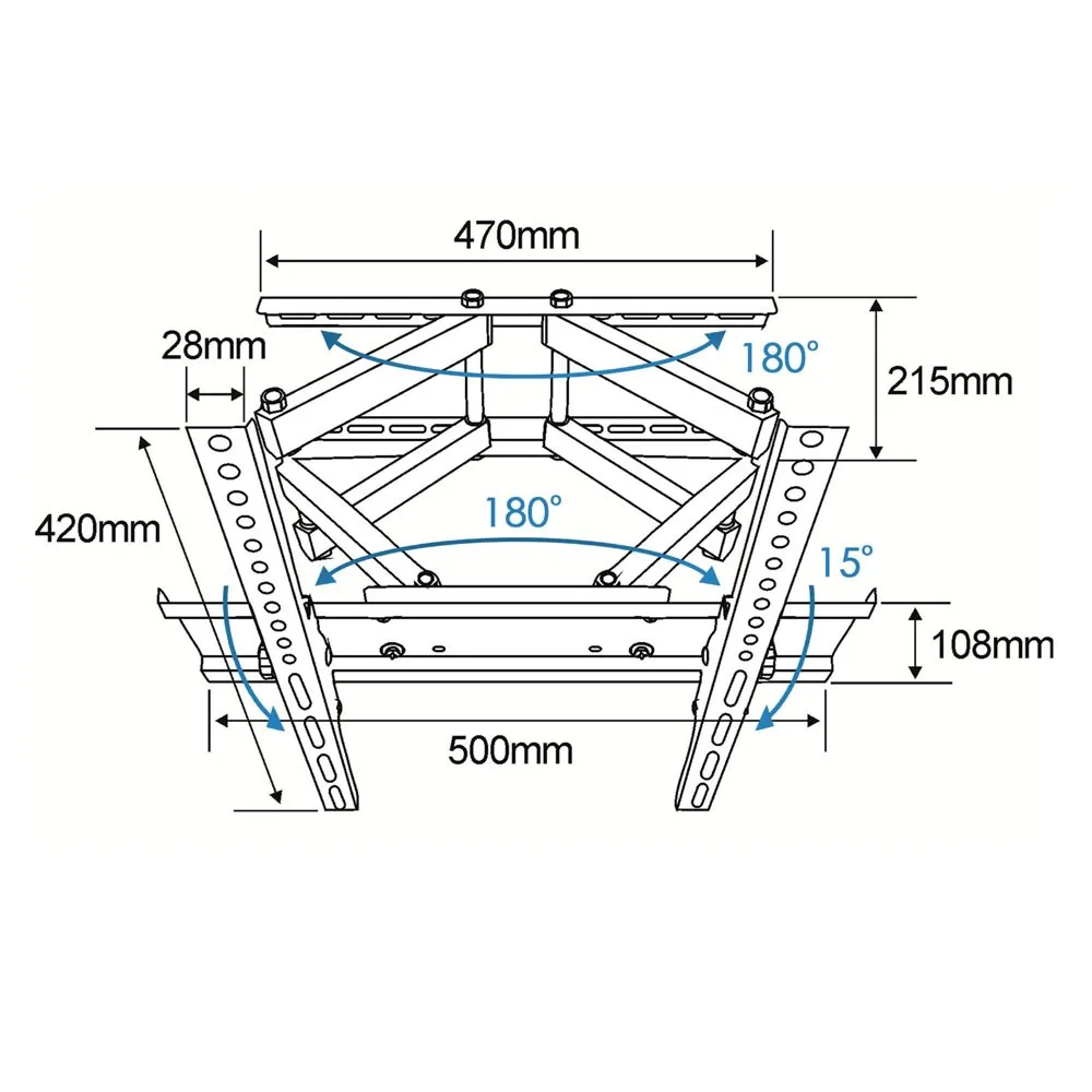 Mbajtëse për TV Esperanza ERW004, 26-70", 55kg, e zezë - 10