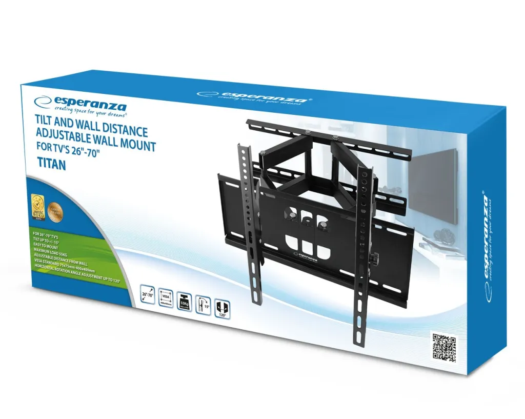 Mbajtëse muri për TV Esperanza Titan, 26-70", 55kg, e zezë - 10