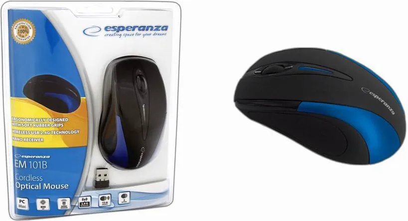 Maus Esperanza Antares, wireless, USB, i zi dhe i kaltërt - 3