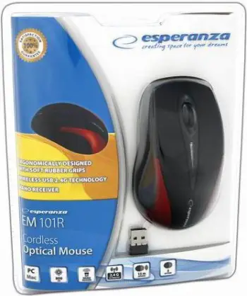 Maus Esperanza Antares, wireless, USB, i zi dhe i kuq