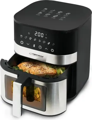 Fritezë me ajër të nxehtë Esperanza EKA003, 5L, 1400W, Inox, e zezë