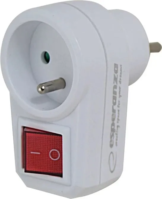 Shpërndarës elektrik Esperanza ELK301W me çelës, 1 prizë, E, Bardhë - 3