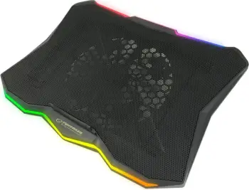 Stendë ftohëse për laptop Esperanza Gaming RGB XALOK EGC110, ventilator i qetë, ndriçim RGB, e zezë