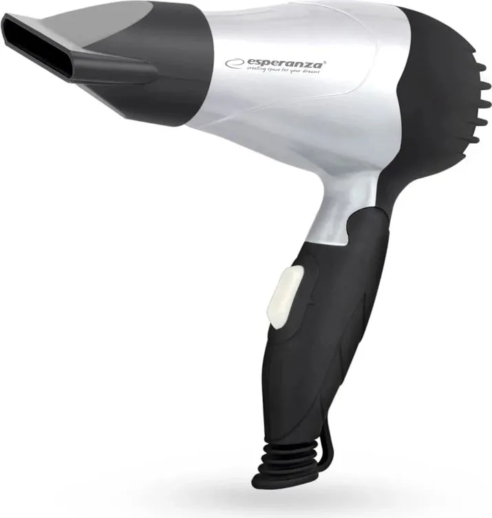 Tharëse flokësh Esperanza EBH002S, 850W, e argjendtë/zezë - 1