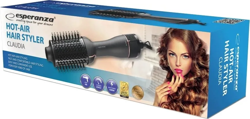 Brushë stiluese për flokë Esperanza, e zezë - 3