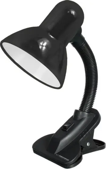 Lampë tavoline Esperanza ELD106K, me kapëse, krah fleksibël, e zezë