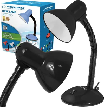 Lampë tavoline Esperanza ELD107K, krah fleksibël, E27 12W, e zezë - 4