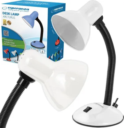 Lampë tavoline Esperanza ELD107W, për llambë E27, fleksibile, e bardhë - 4