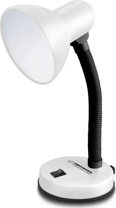 Lampë tavoline Esperanza ESP ELD109W, mbajtës E27, krah fleksibël, e bardhë - 1