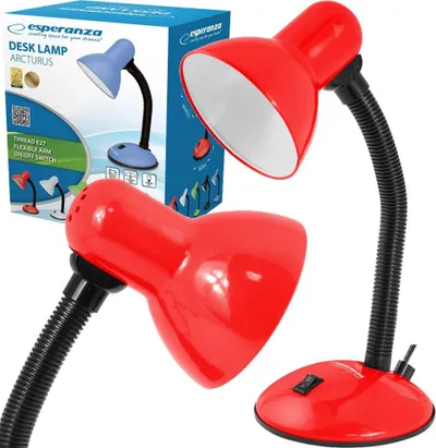 Lampë tavoline Esperanza ELD107R, krah fleksibël, E27 12W, e kuqe - 4