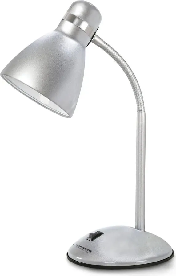 Lampë tavoline Esperanza ELD113S, sokëll E27, fleksibël, argjendi - 1