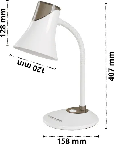 Lampë tavoline Esperanza ELD111K, E27, deri 12W, e bardhë - 3