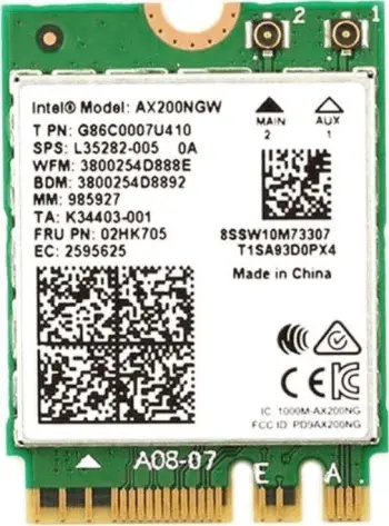 Kartë rrjeti Intel AX200 (AX200.NGWG.NV), M.2, 2400 Mbps, Wi-Fi 6