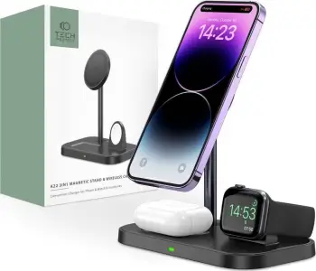 Karikues magnetik Tech-Protect MagSafe Qi15W A22 3in1, i zi
