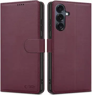 Mbështjellës Tech-Protect Wallet për Samsung Galaxy A16, eko-lëkurë, Burgundy