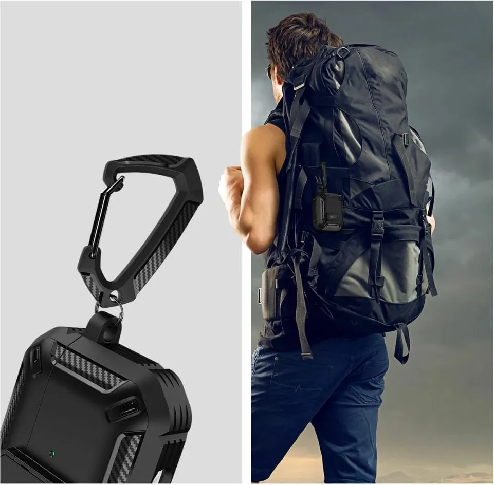 Mbështjellës Tech-Protect Rough Hook për AirPods Pro/Pro 2, i zi, me karabiner - 7