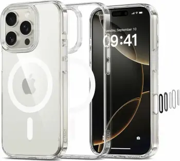 Mbështjellës Tech-Protect Flexair Hybrid CC MagSafe për iPhone 16 Pro, Transparent
