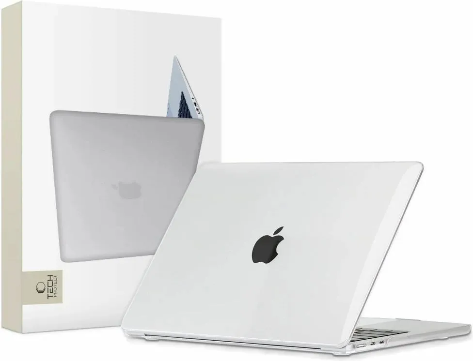 Mbështjellës Tech-Protect SmartShell për MacBook Air 13" M2/M3, Transparent me shkëlqim - 1