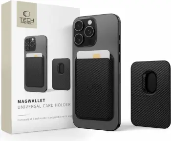 Mbështjellës Tech-Protect MagWallet me MagSafe, për kartela/dokumente, i zi