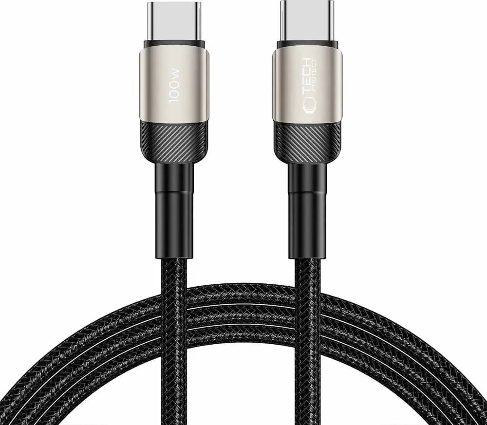 Kabllo Tech-Protect UltraBoost Evo, USB-C në USB-A, 2m, 100W, Titanium - 1