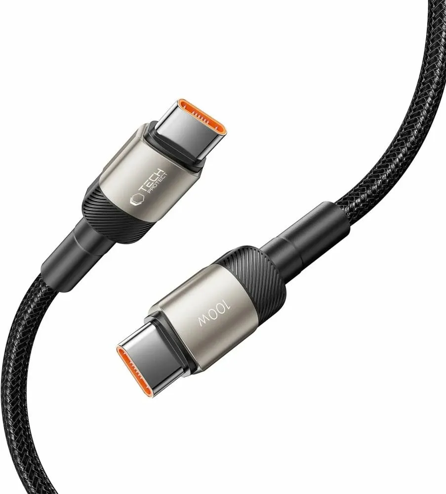 Kabllo Tech-Protect UltraBoost Evo, USB-C në USB-A, 2m, 100W, Titanium - 5