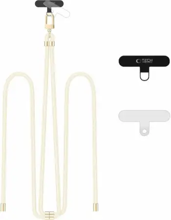 Rrip crossbody për celular Tech-Protect C7S Rope, me adapter, Bezhe