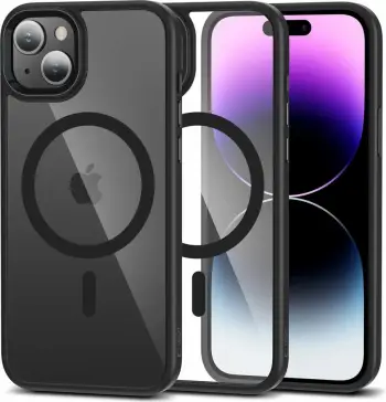 Mbështjellës Tech-Protect MagMat për iPhone 14, MagSafe, Transparent/Black