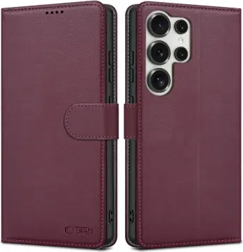 Mbështjellës Tech-Protect Wallet për Samsung Galaxy S25 Ultra, i kuq