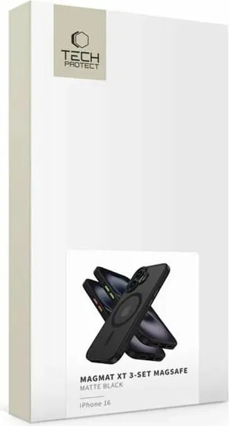 Mbështjellës Tech-Protect MagMat Magsafe për iPhone 16 Pro Max, 3-set, i zi mat - 5
