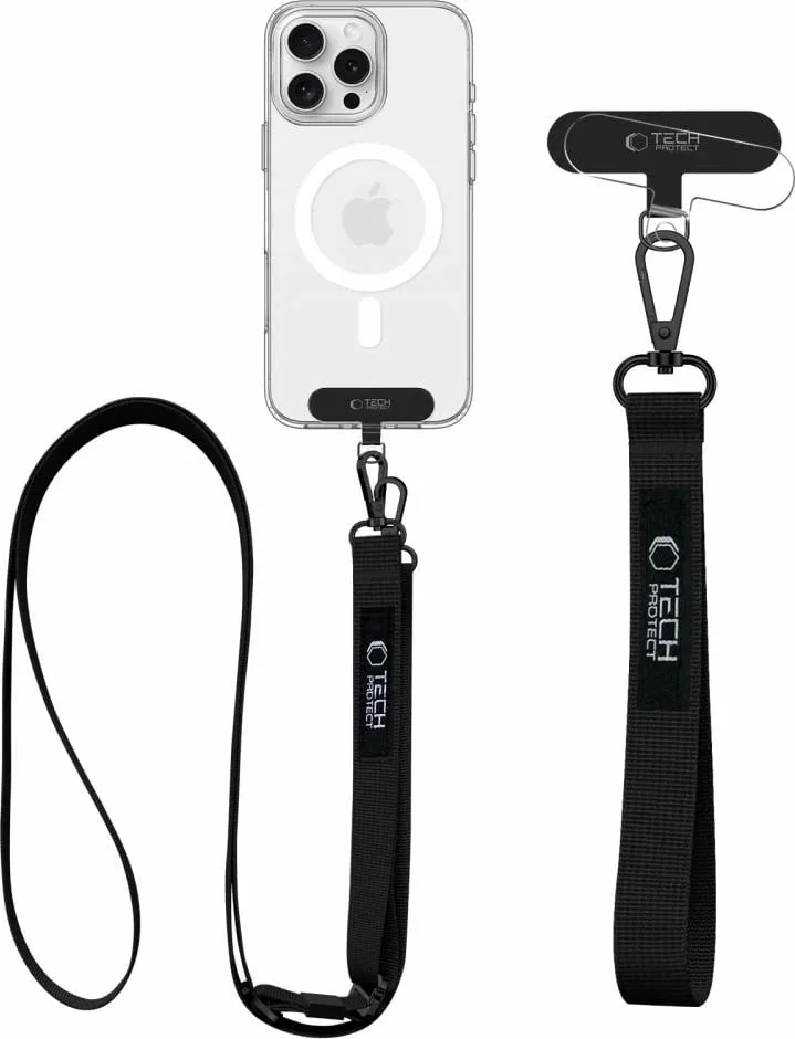 Litar për qafë dhe dorë për celular Tech-Protect C6S, 2në1, Bezhe, set - 2