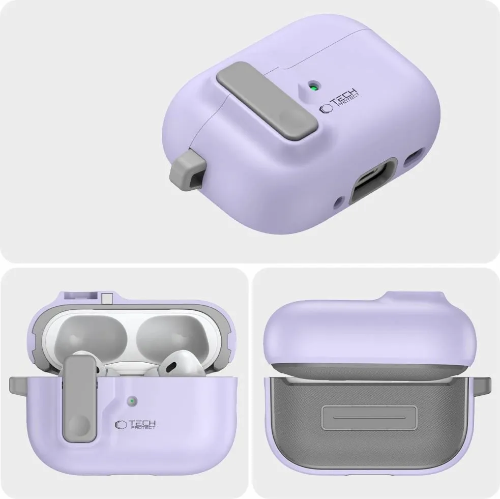 Mbështjellës Tech-Protect Slim Hook për AirPods Pro/Pro 2, me karabinë, Zi - 4