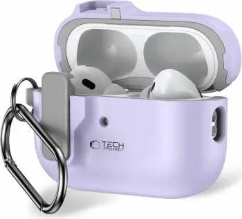 Mbështjellës Tech-Protect Slim Hook për AirPods Pro/Pro 2, me karabinë, Zi