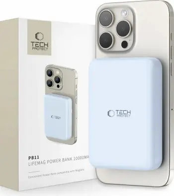 Powerbank Tech-Protect LifeMag PB11, 10000mAh, MagSafe, USB-C, kaltër