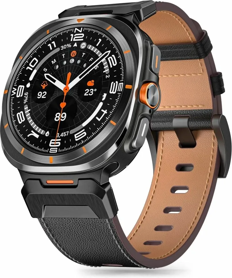 Rrip lëkure për smartwatch Tech-Protect Delta Pro, për Samsung Galaxy Watch Ultra 47mm, Zi - 1