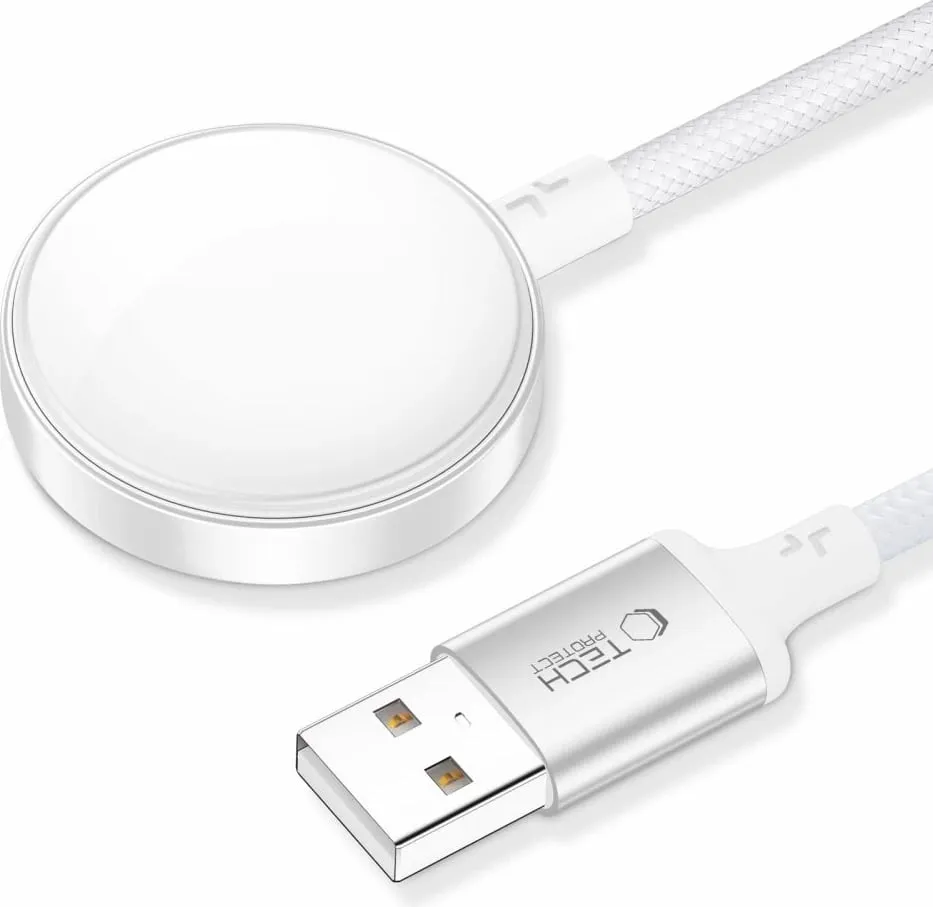 Karikues induktiv Tech-Protect UltraBoost USB-A për Apple Watch, 1m, Bardhë - 2