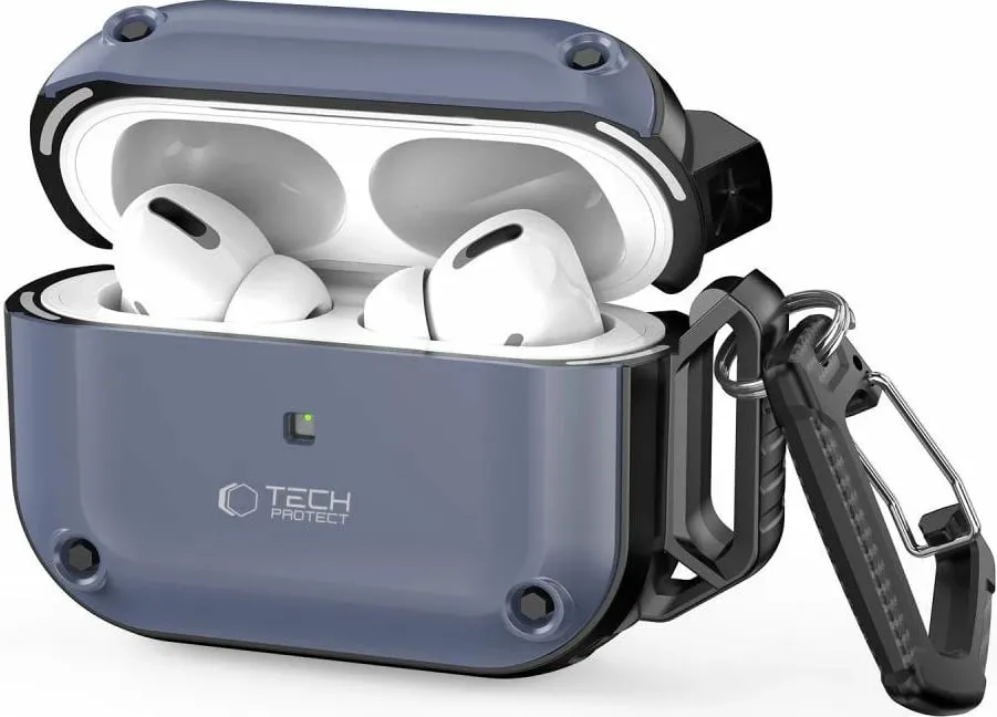 Mbështjellës Tech-Protect Silicone Hook për AirPods Pro/Pro 2, Blu - 1