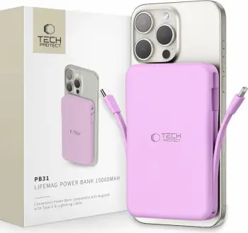Powerbank Tech-Protect PB31 LifeMag 10000mAh, MagSafe, Violet