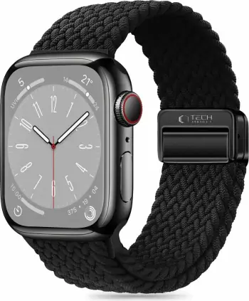 Rrip najloni për smartwatch Tech-Protect Nylonmag, për Apple Watch 4/5/6/7/8/9/SE (38/40/41 mm), i zi