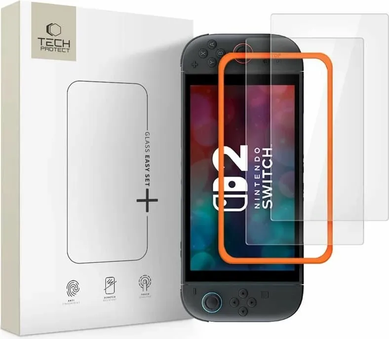 Mbrojtës ekrani Tech-Protect Easy Set+, për Nintendo Switch 2, 2 copë, Transparent - 1
