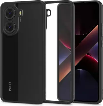 Mbështjellës Tech-Protect MagMat për Xiaomi Poco X7 5G, gjysmë-transparent, i zi