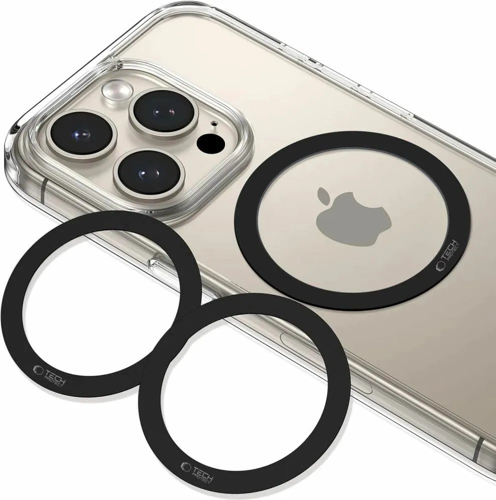 Set unazash MagSafe Tech-Protect MMP-110 2in1 për mbështjellës celulari, e zezë, 2 copë - 5
