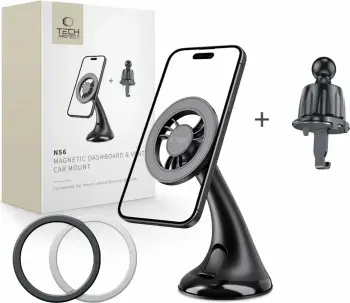 Mbajtës magnetik për celular Tech-Protect N56 me MagSafe, i zi