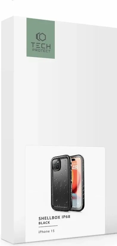 Mbështjellës Tech-Protect ShellBox IP68 për iPhone 15, i zi - 7