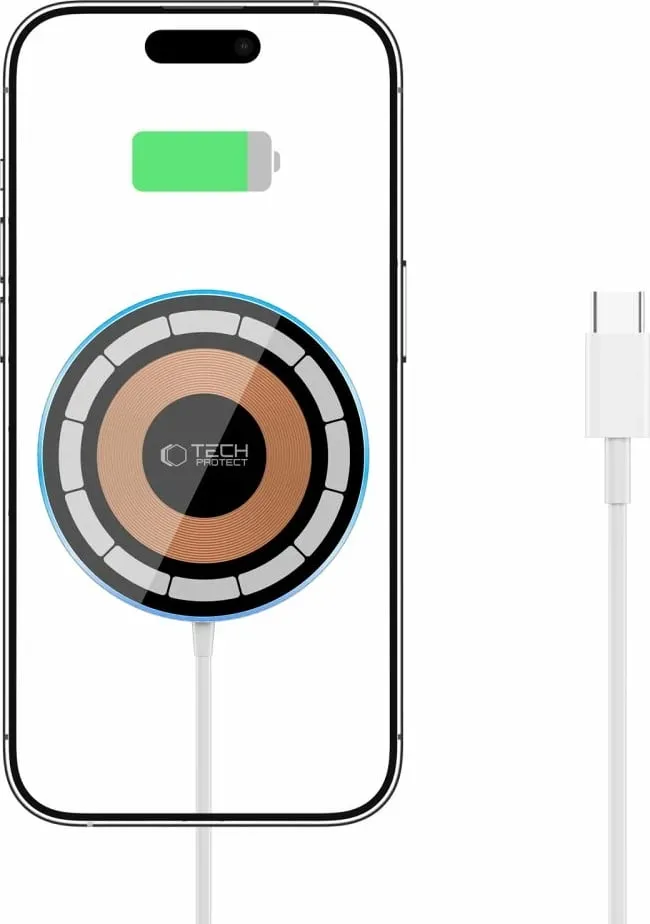 Karikues wireless Tech-Protect QI15W-A30, MagSafe, 15W, argjendtë - 2