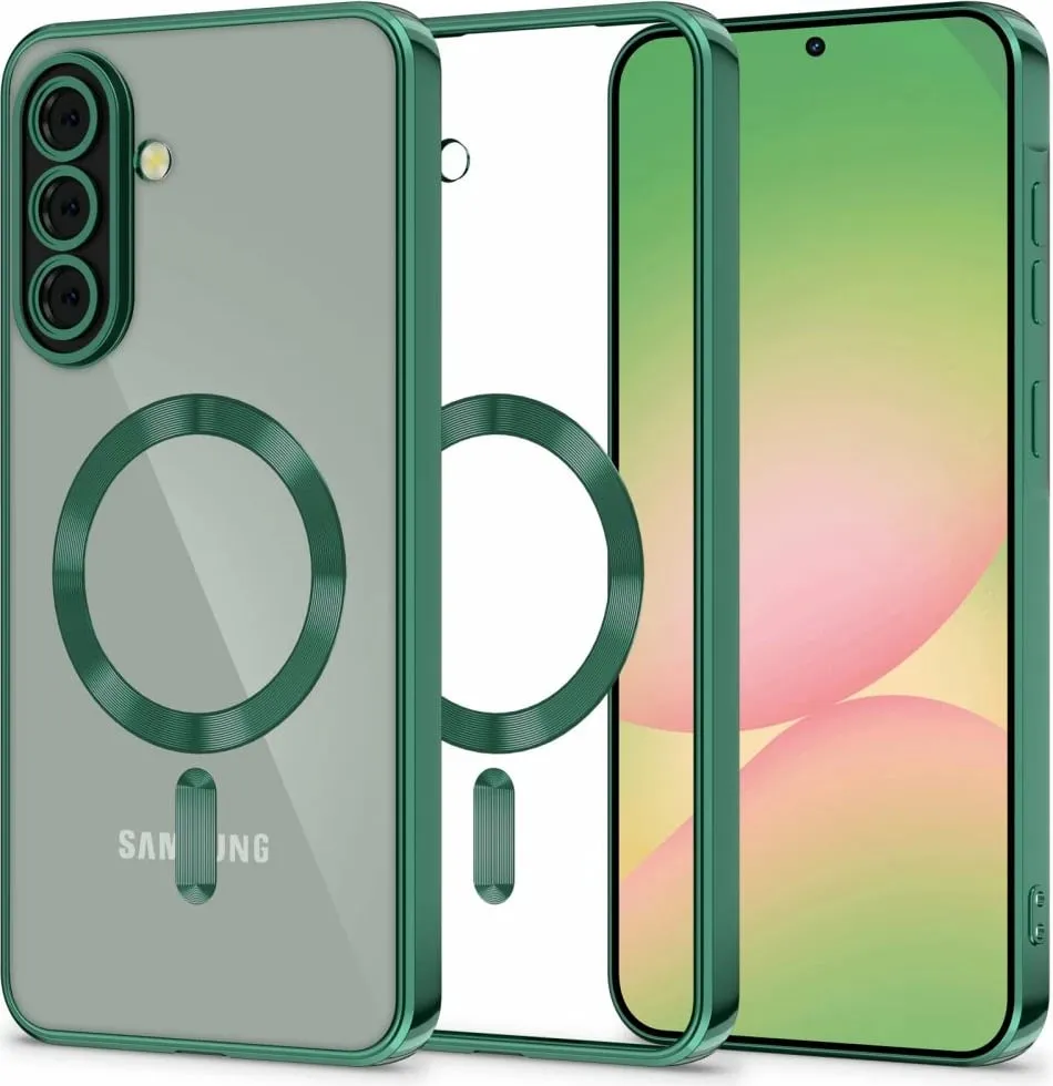 Mbështjellës Tech-Protect MagFlex për Samsung Galaxy A56 5G, MagSafe, Gjelbër/Transparent - 1