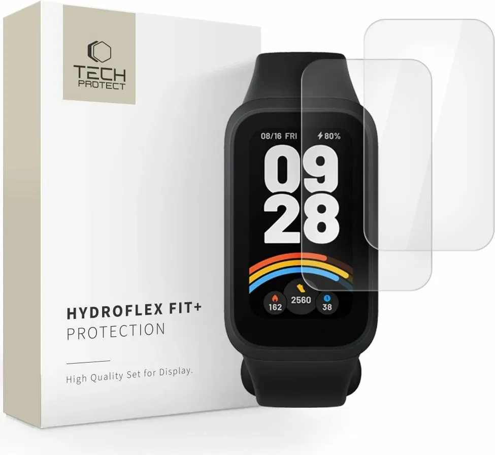 Folie mbrojtëse Tech-Protect Hydroflex Fit+ për Xiaomi Smart Band 9 Active, 2 copë, Transparent - 1