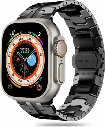 Rrip silikoni Tech-Protect për Apple Watch 44mm, kompatibil me Series 6 7 8 9 10 SE Ultra 1 2, i zi