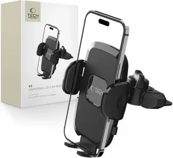 Mbajtëse universale për makinë Tech-Protect V3, montim në CD, rrotullim 360°, e zezë