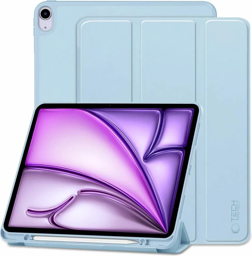 Mbështjellës Tech-Protect SC Pen për iPad Air 13" 2024, silikon, kaltër e çelët - 1